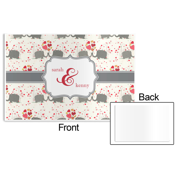 Elephants in Love Disposable Paper Placemat - Front & Back