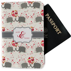 Elephants in Love Passport Holder - Fabric (Personalized)