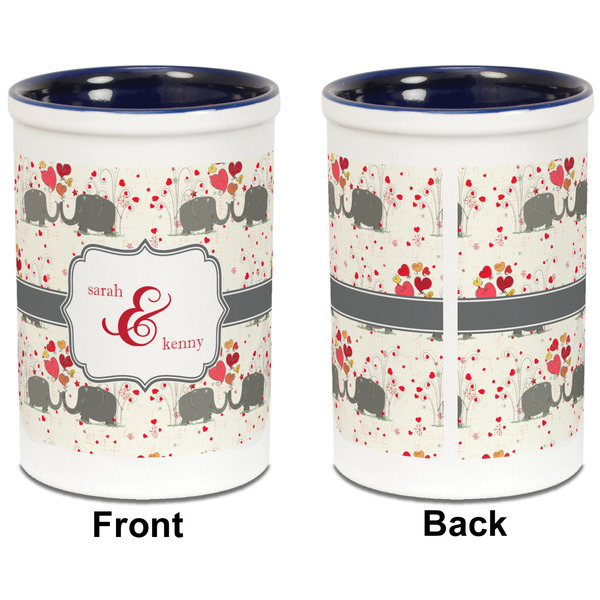 Elephants in Love Pencil Holder - Blue - approval