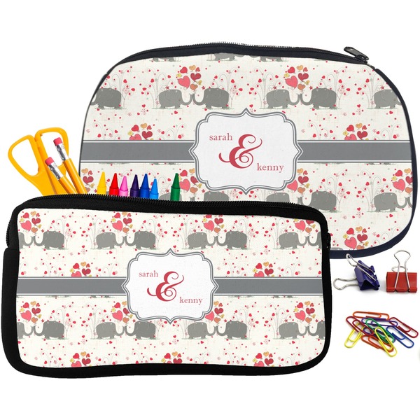 Elephants in Love Pencil / School Supplies Bags Small and Medium