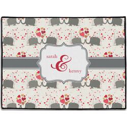 Elephants in Love Door Mat (Personalized)