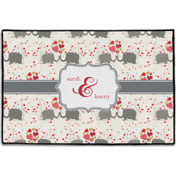 Elephants in Love Door Mat - 36"x24" (Personalized)