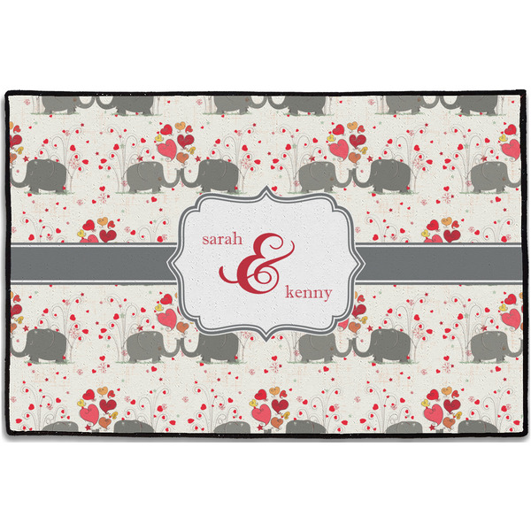 Elephants in Love Personalized Door Mat - 36x24 (APPROVAL)