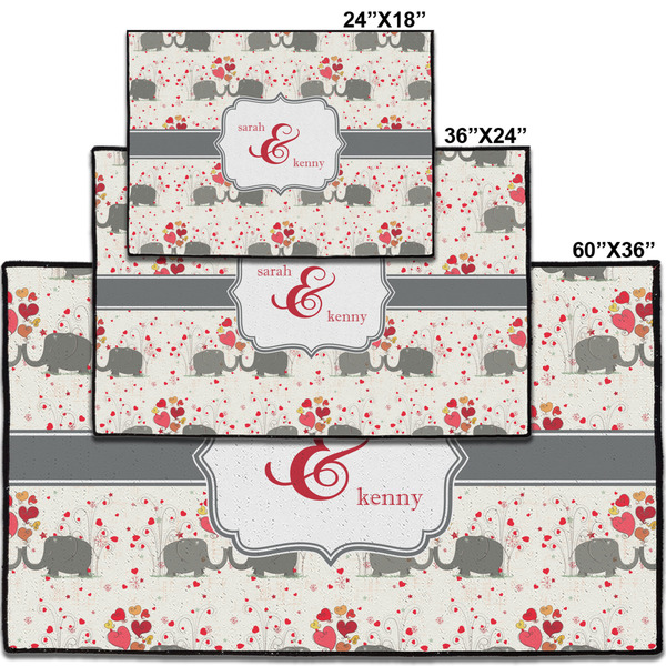 Elephants in Love Personalized Door Mat - Group Parent IMF