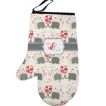 Elephants in Love Left Oven Mitt (Personalized)