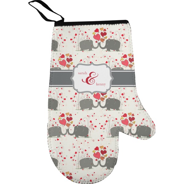 Elephants in Love Personalized Oven Mitt