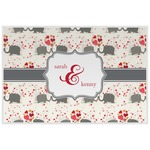 Elephants in Love Laminated Placemat w/ Couple's Names