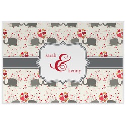 Elephants in Love Laminated Placemat w/ Couple's Names