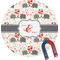 Elephants in Love Round Fridge Magnet (Personalized)