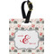 Elephants in Love Plastic Luggage Tag - Square w/ Couple's Names