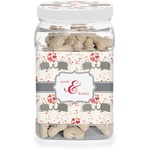 Elephants in Love Dog Treat Jar (Personalized)