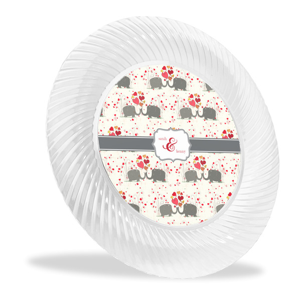 Custom Elephants in Love Plastic Party Dinner Plates - 10" (Personalized)
