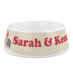 Elephants in Love Plastic Dog Bowl - Medium (Personalized)