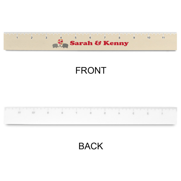 Elephants in Love Plastic Ruler - 12" - APPROVAL