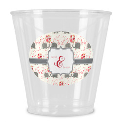 Elephants in Love Plastic Shot Glass (Personalized)