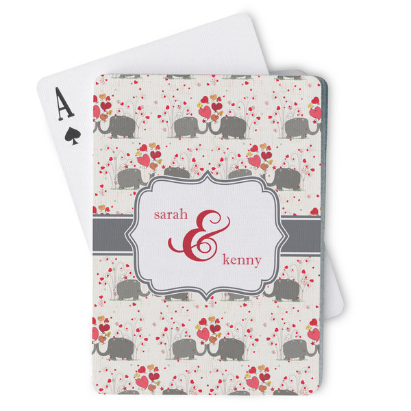 Custom Elephants in Love Playing Cards (Personalized)