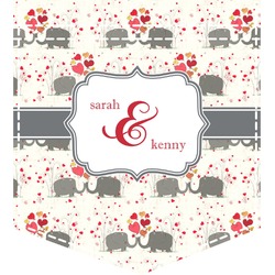 Elephants in Love Iron On Faux Pocket (Personalized)