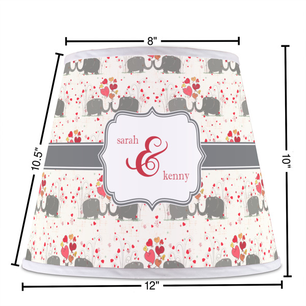 Elephants in Love Poly Film Empire Lampshade - Dimensions