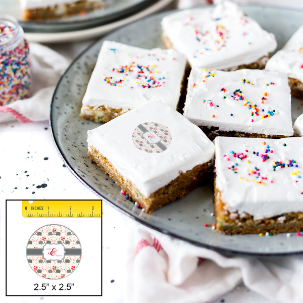 Elephants in Love Printed Icing Circle - Medium - In Context