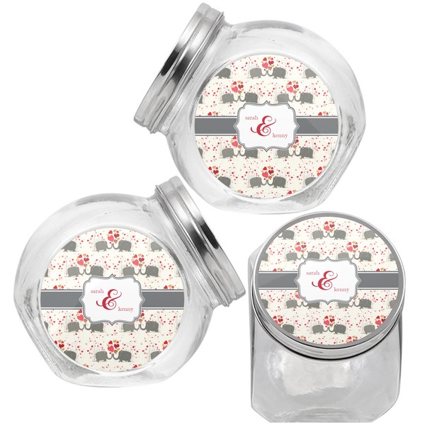 Elephants in Love Puppy Treat Jar - Top Left Right