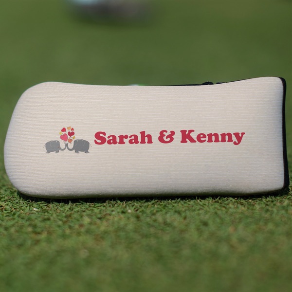 Custom Elephants in Love Blade Putter Cover (Personalized)