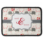 Elephants in Love Iron On Rectangle Patch w/ Couple's Names