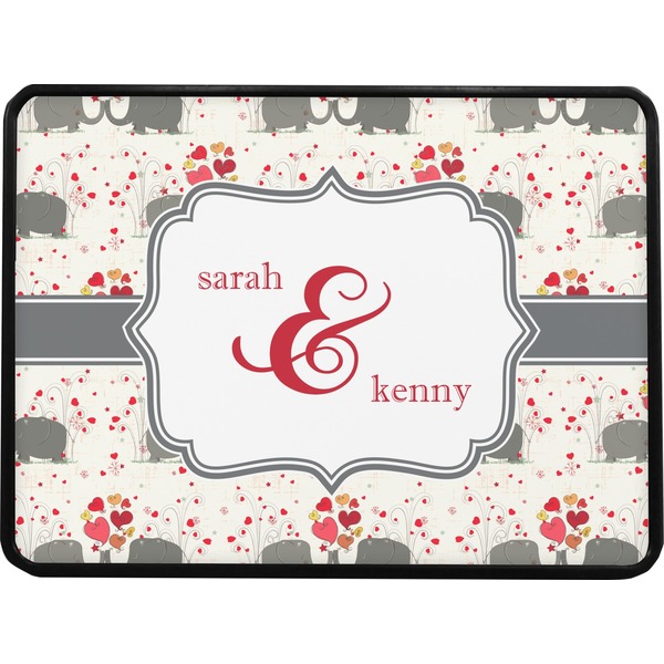 Elephants in Love Rectangular Car Hitch Cover w/ FRP Insert (Select Size)