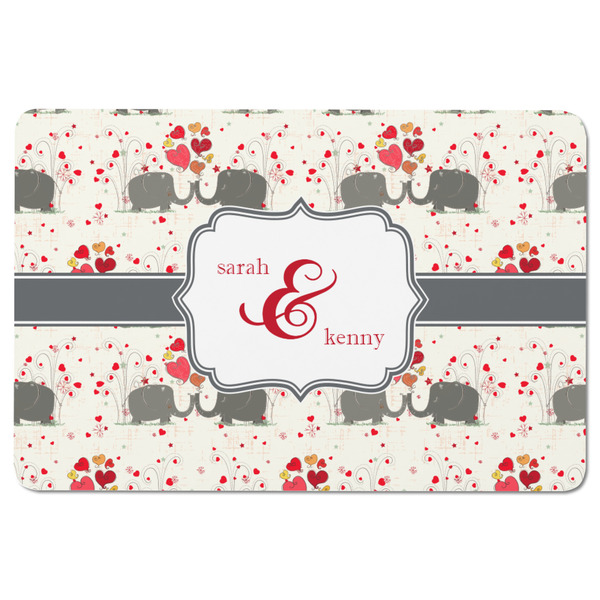 Elephants in Love Rectangular Fridge Magnet - FRONT