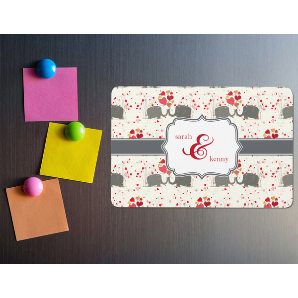 Elephants in Love Rectangular Fridge Magnet - LIFESTYLE