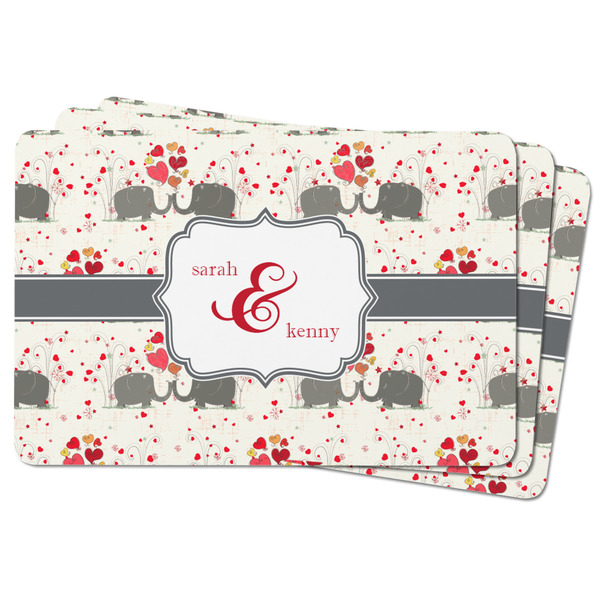 Elephants in Love Rectangular Fridge Magnet - THREE