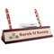 Elephants in Love Red Mahogany Nameplates with Business Card Holder - Angle