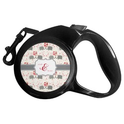 Elephants in Love Retractable Dog Leash (Personalized)
