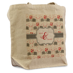 Elephants in Love Reusable Cotton Grocery Bag - Single (Personalized)