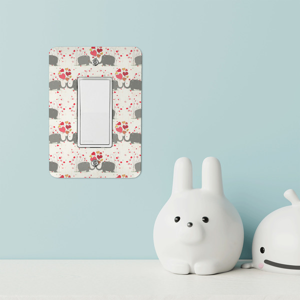 Elephants in Love Rocker Light Switch Covers - Single - IN CONTEXT