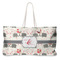 Elephants in Love Large Rope Tote Bag - Front View