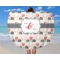 Elephants in Love Round Beach Towel - In Use