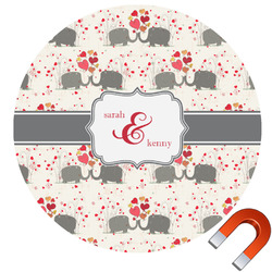 Elephants in Love Car Magnet (Personalized)