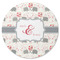 Elephants in Love Round Rubber Backed Coaster (Personalized)