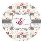 Elephants in Love Round Decal (Personalized)