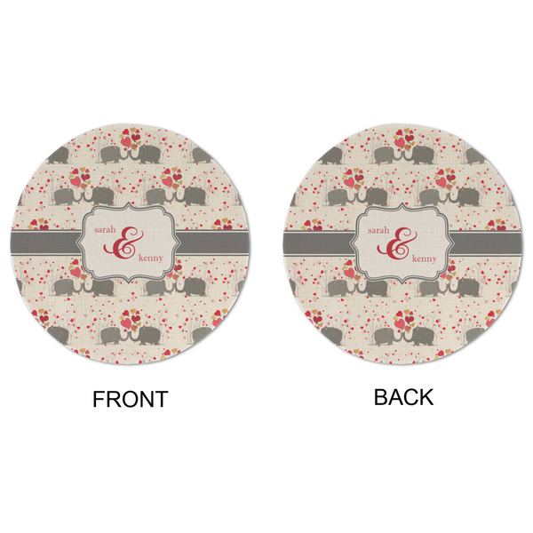 Elephants in Love Round Linen Placemats - APPROVAL (double sided)