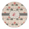 Elephants in Love Round Linen Placemats - FRONT (Double Sided)