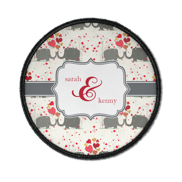Elephants in Love Round Patch