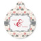 Elephants in Love Round Pet ID Tag - Large - Front