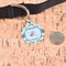 Elephants in Love Round Pet ID Tag - Large - In Context