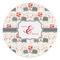 Elephants in Love Round Stone Trivet - Front View