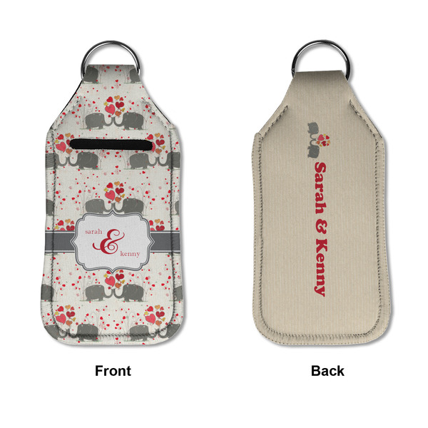 Elephants in Love Sanitizer Holder Keychain - Large APPROVAL (Flat)