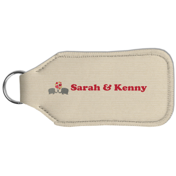 Elephants in Love Sanitizer Holder Keychain - Large (Back)