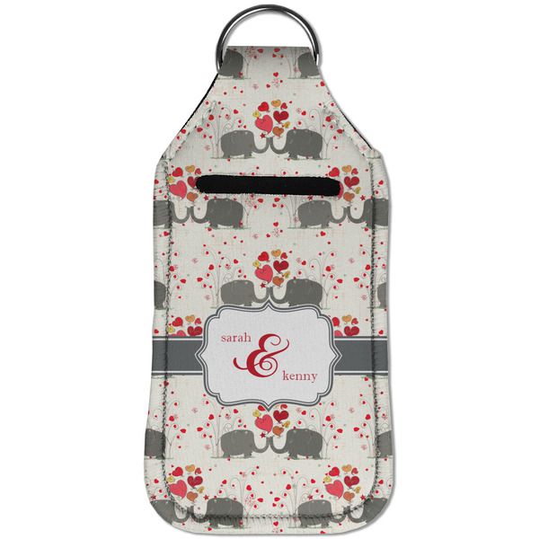 Elephants in Love Sanitizer Holder Keychain - Large (Front)