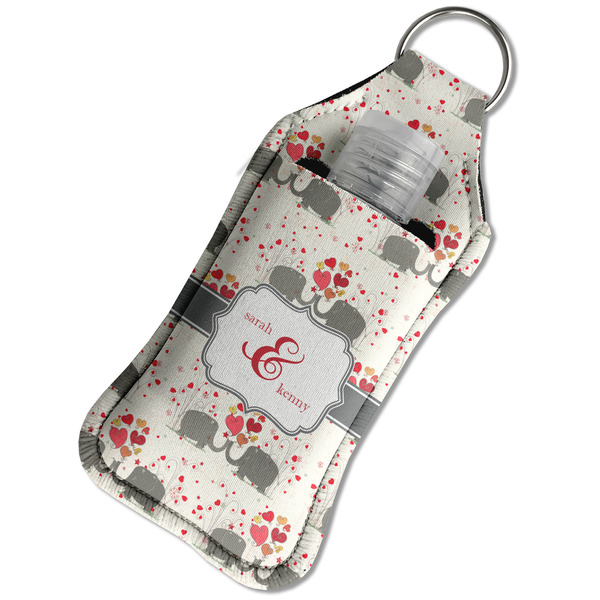 Elephants in Love Sanitizer Holder Keychain - Large in Case