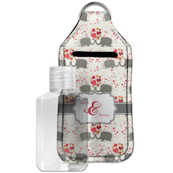 Elephants in Love Sanitizer Holder Keychain - Large with Case